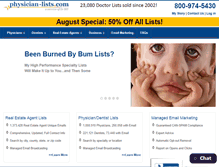 Tablet Screenshot of physician-lists.com